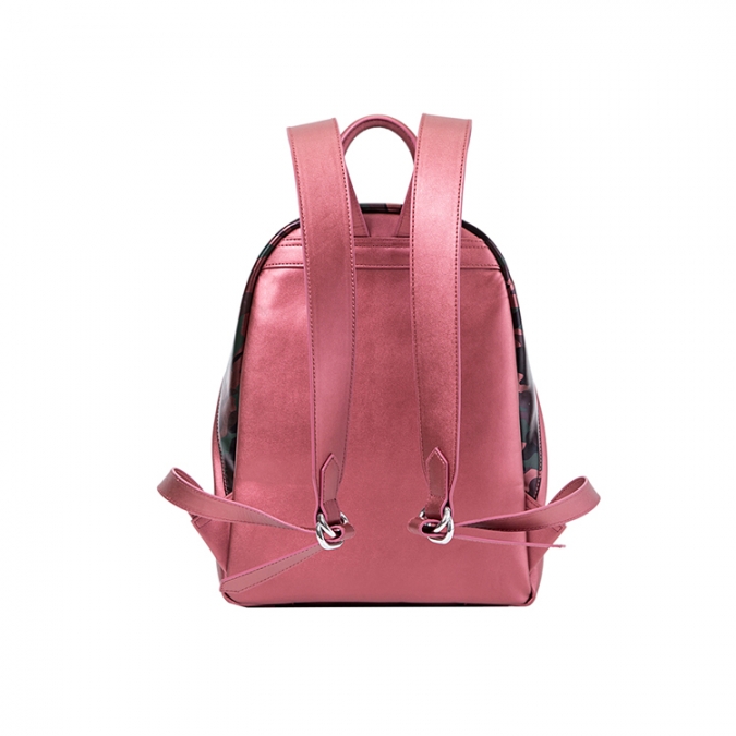 Cute Design Camouflage Pink Women's puLeather School Backpack 