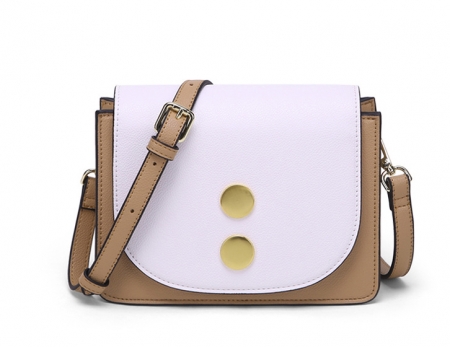 Professional OEM contrast color  pu leather long strap shoulder bag Supplier