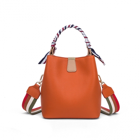 Professional Colorful Faux Leather Smooth Leather Lady Bucket Bag Supplier