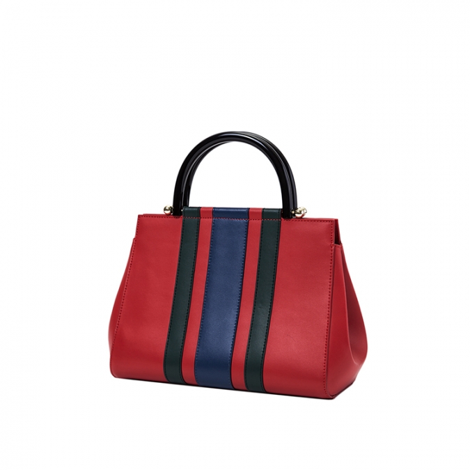 Colorful Stripe Women's pu Leather Bag 