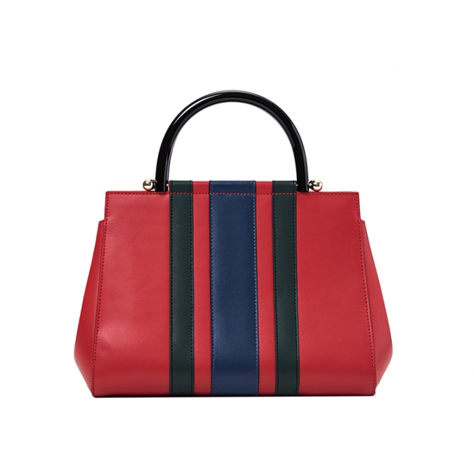 Colorful Stripe Women's pu Leather Bag 