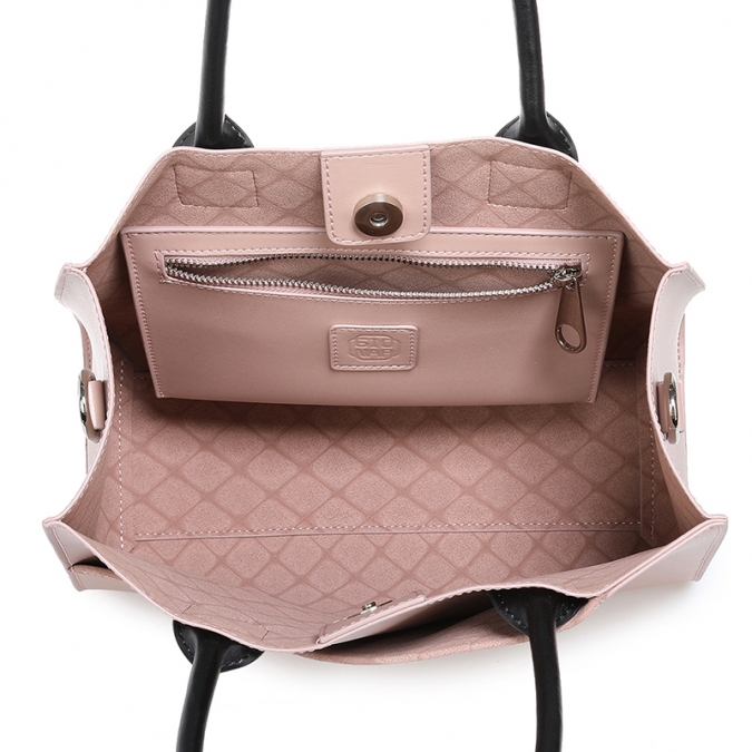 Pink PU leather handbag for Women 