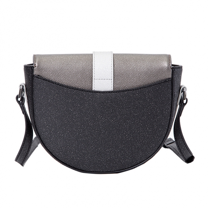 Customized  Designer Black and Grey color Half moon Saddle Croddbosy Purse Bags 