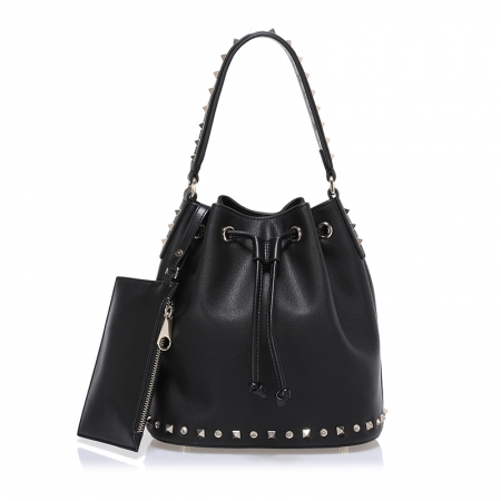Black Leather Shoulder Bags for Women