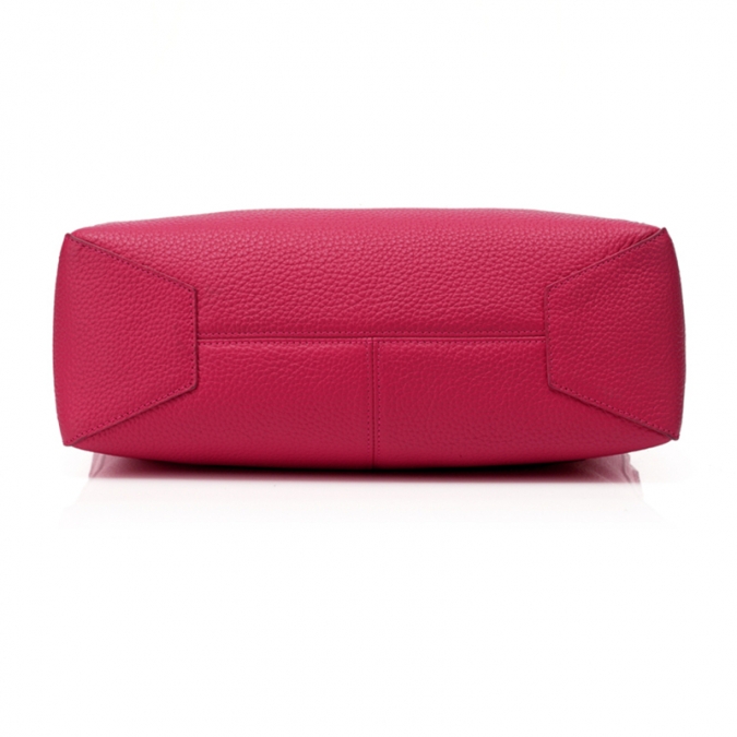 ODM Women Rose Pink Color Genuine leather shoulder bag with Brand name 