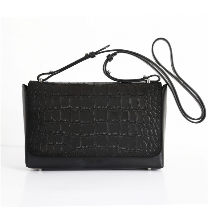 Italian pu leather crocodile embossed leather women's small crossbody bags 