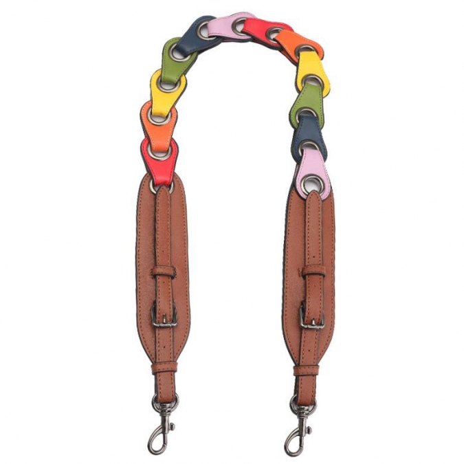 Custom colorful pu leather ring leather shoulder straps 