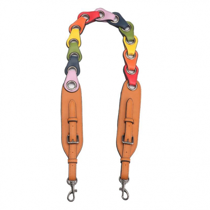 Custom colorful pu leather ring leather shoulder straps 
