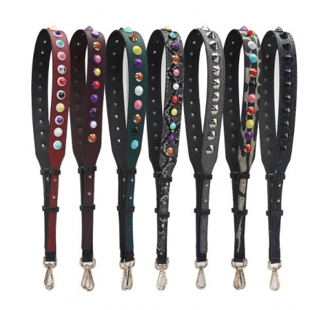 acrylic rivets wide leather straps