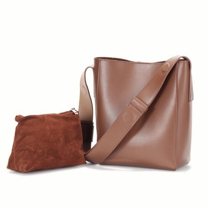 OEM fashion designer PU leather suede leather handbag set 