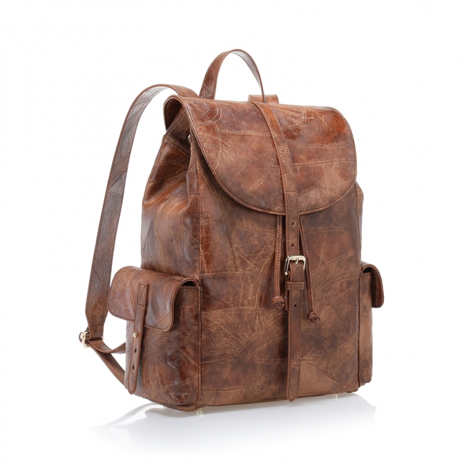vintage leather backpack