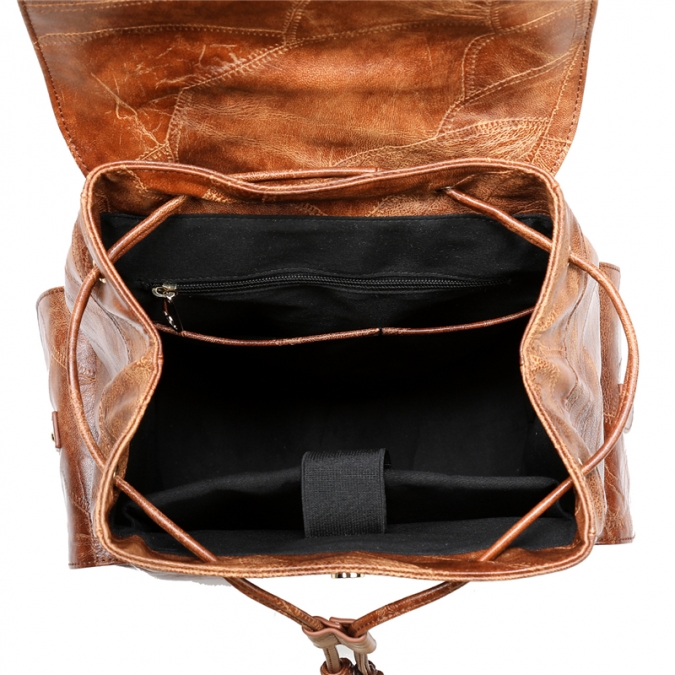 Custom Vintage style women faux leather backpack 