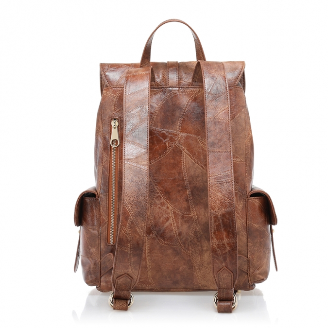 Custom Vintage style women faux leather backpack 