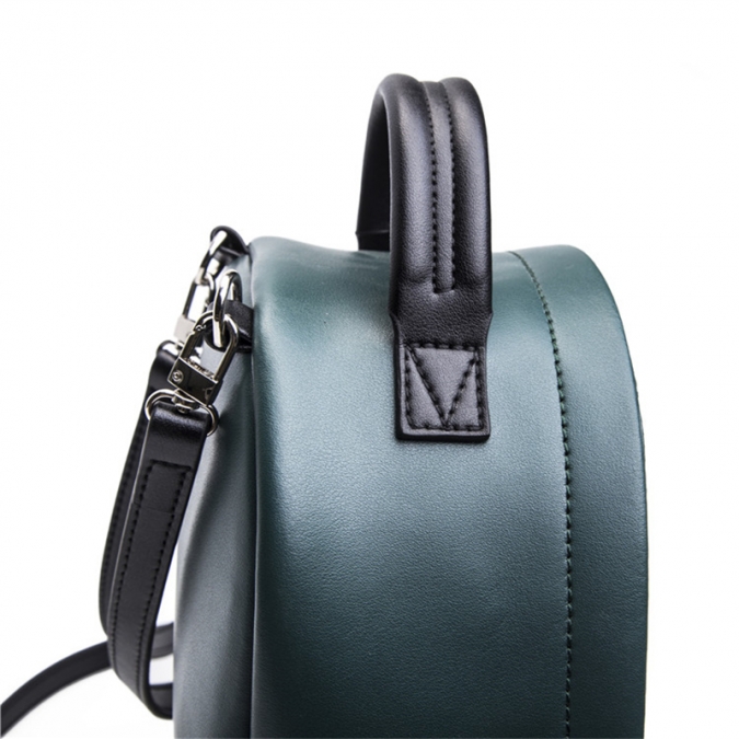 Custom fashion pink and green brand pu leather mini backpack 