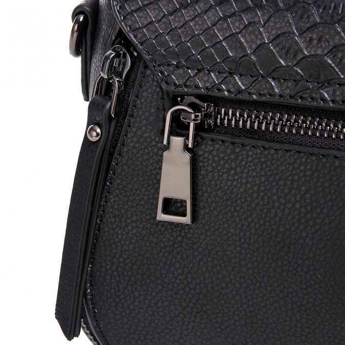 Custom snake embossed pu leather crossbody bag with metal lock 