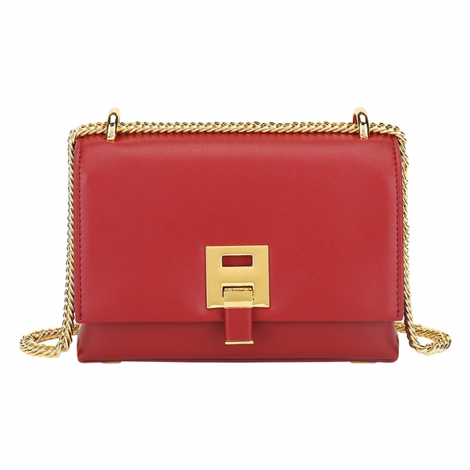 Vegan Red PU Leather Square Handbags