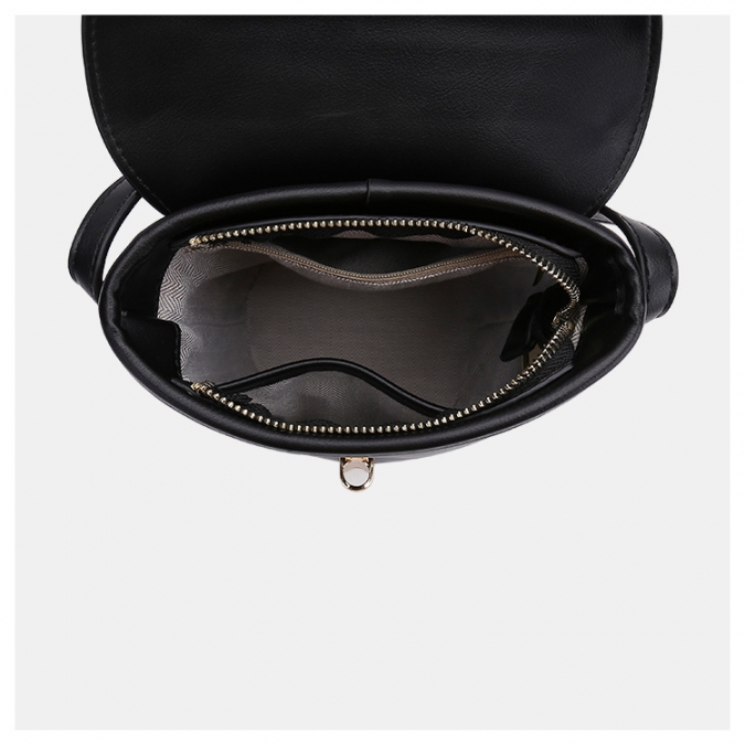 Custom Black PU Leather Small Crossbody Bucket Bags 