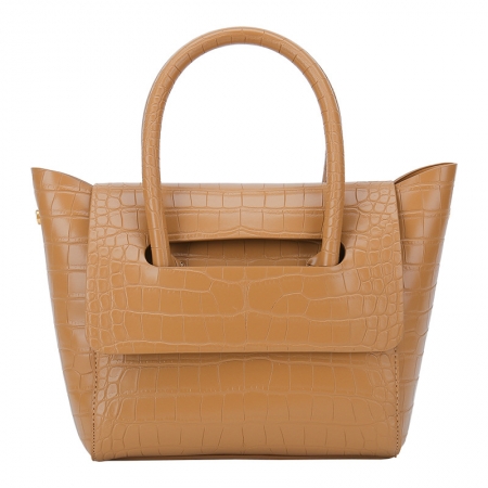 Brown Crocodile PU Satchel Shoulder Handbags