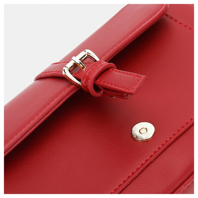 Custom brand red vegan leather armpit  bag tote bag for women 