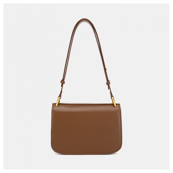 Luxury PU Leather Lady Semi-circle Saddle Bag Retro Lock Ladies Armpit Bag 