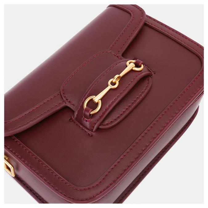High quality luxury vegan leather hard shape saddle bag 