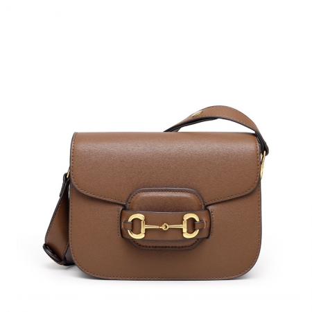 Ladies Brown PU Leather Small Crossbody Bag