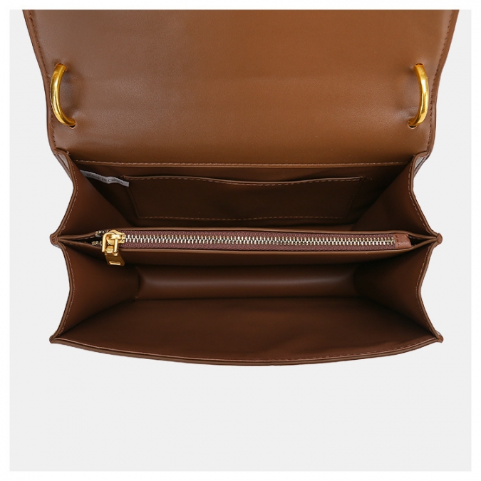 American brand handbags smooth leather tote bag with unique metal  closure handbag 