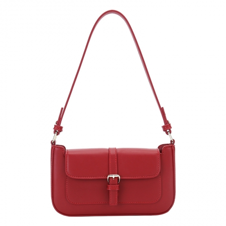 Red vegan leather armpit  bag tote bag for women
