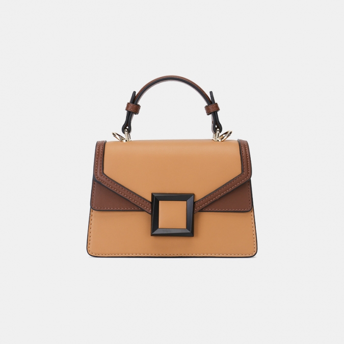 Custom high fashion handbags contrast color vegan leather shoulder bag for women 