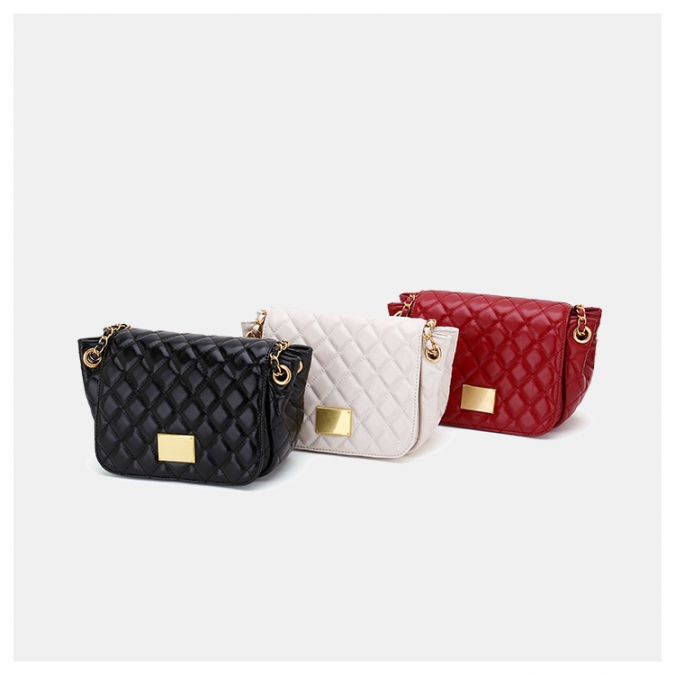 Wholesale branded pu leather  quilted shoulder bag for women 