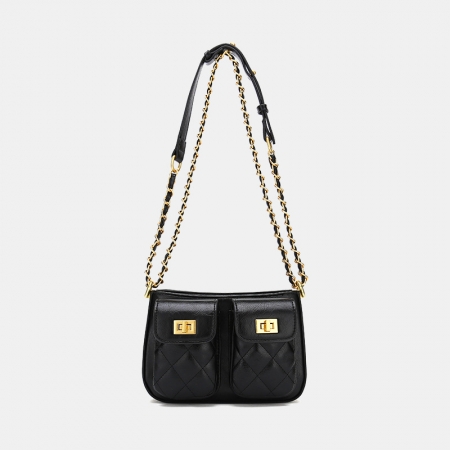 PU Shoulder Handbags with Double Front Pocket