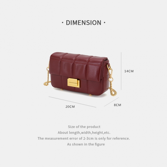 Women fashion vintage soft leather quilted chain bag for women 