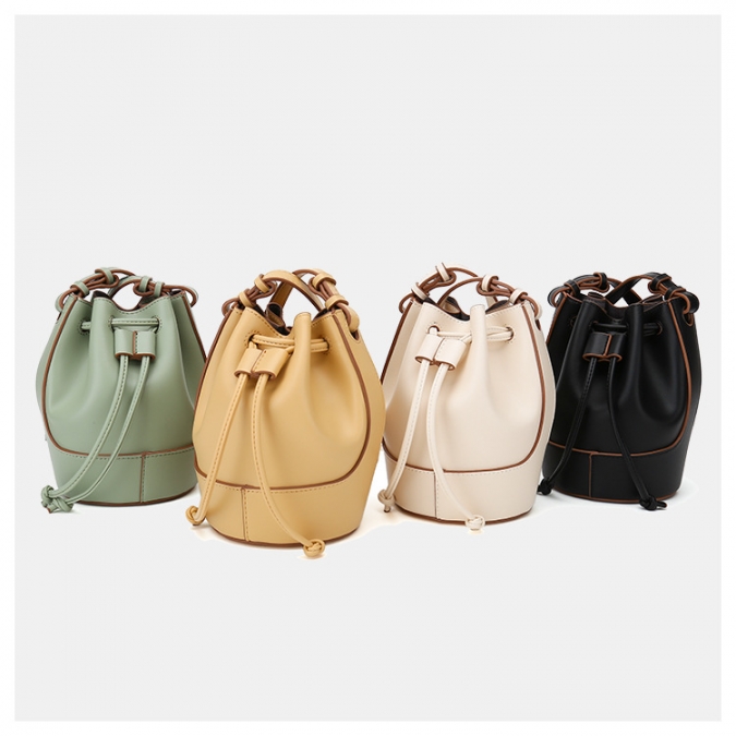 Custom eco-friendly pu leather  drawstring handbag 2020 