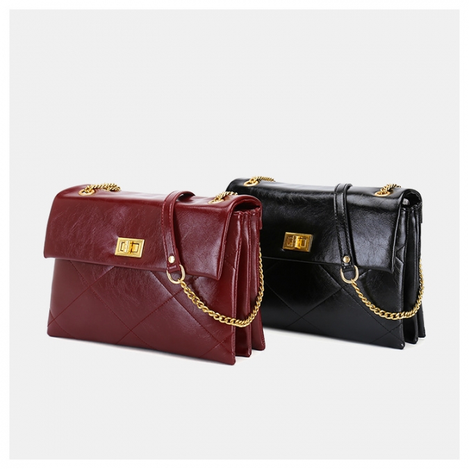 Custom Vantige Leather Large Size Elegant Ladies Shoulder Lock Bag 