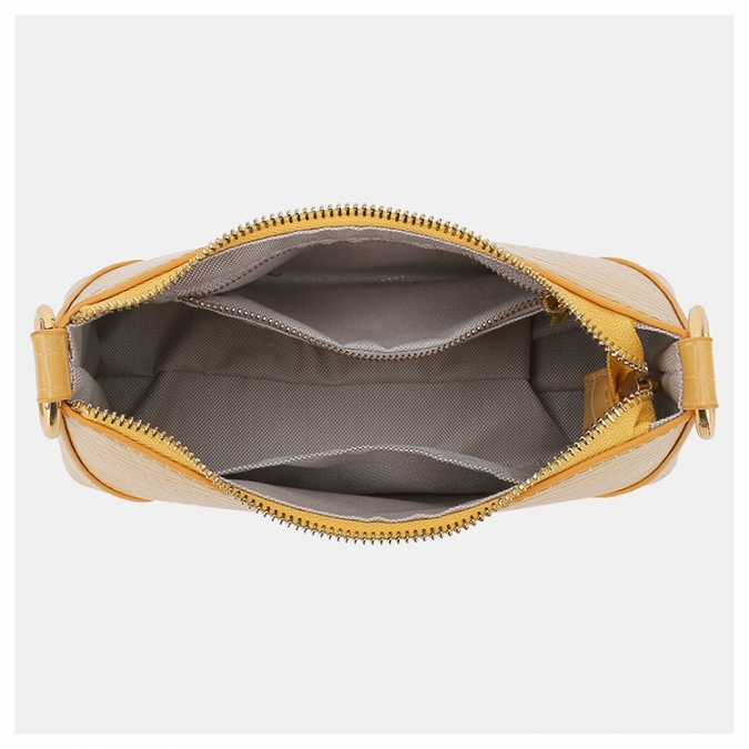 ODM Factory Handbags Lightweight Light Yellow Hobo Baguette Purse 