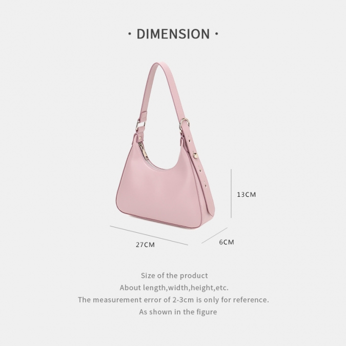 Large Capacity Pink Colour PU Shoulder Hobo Bags 