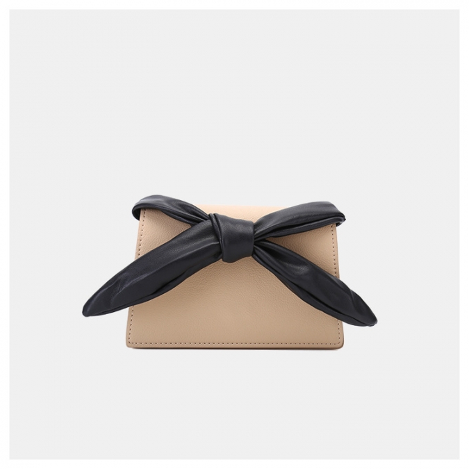 Popular Young Ladies PU Leather Messenger Bag Custom Logo Small Square Bag With Bow Knot 
