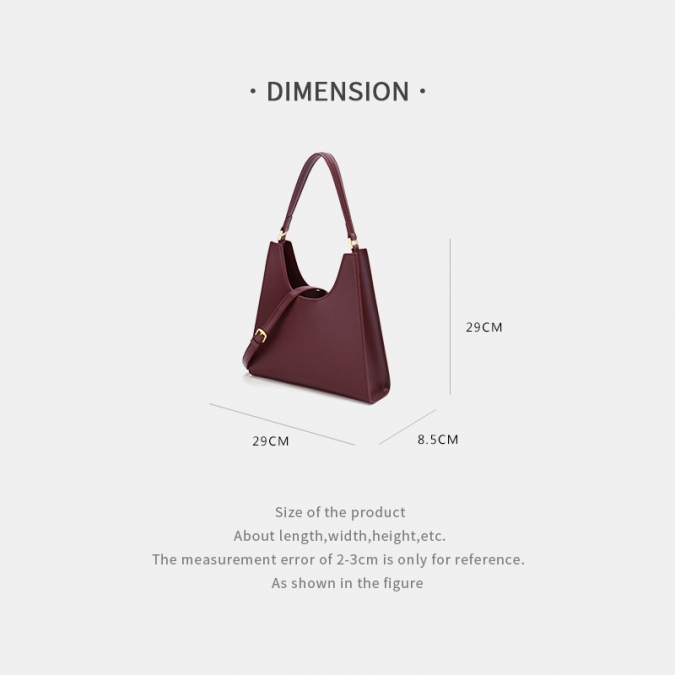 Custom simple eco-friendly plain  leather armpit bag 2020 