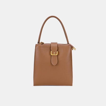 Brown Vegan Leather Sling Large Shoulder Bag