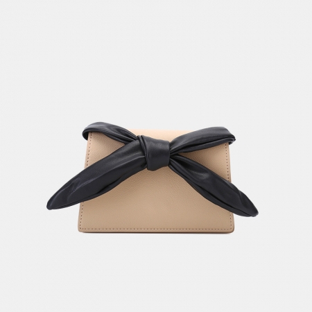 Ladies PU Leather Custom Logo Small Square Bag With Bow Knot