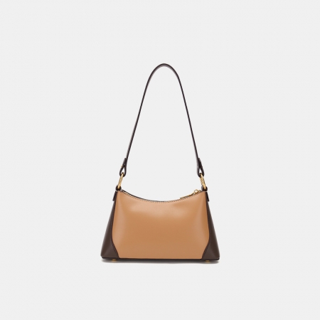 Faux Leather Brown Ladies Baguette Shoulder Bag