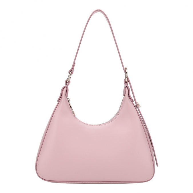 Large Capacity Pink Colour PU Shoulder Hobo Bags 