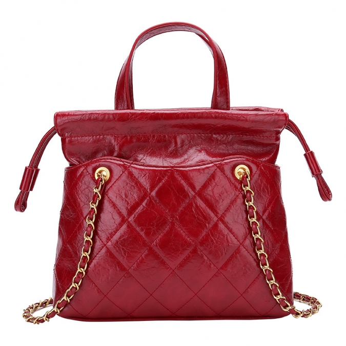 Soft surface leather quilted tote bag  office women bag