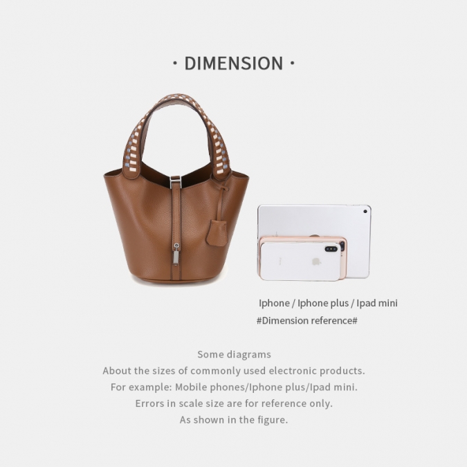 Designer Brown Ladies Office Purse Bucket Bag with Studs 