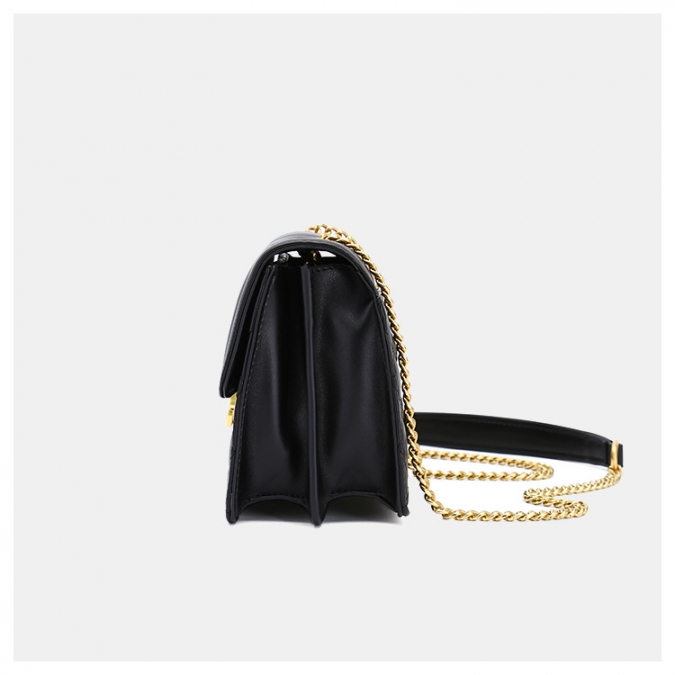 Custom Solid Color Women Chain Cross Body Lock Bag For Shopping 