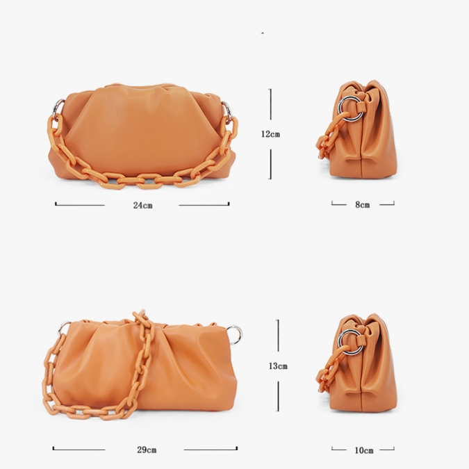 wholesale Price PU leather Cloud bag with Acrylic handle 