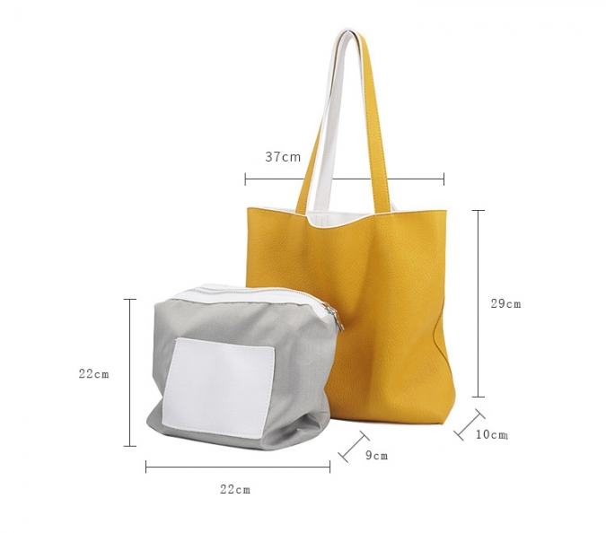Reversible PU leather Shopper Bag With Purse 