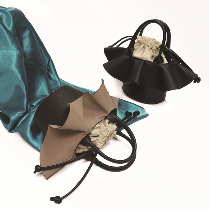 Europe and the United States fashion drawstring ladies handbag flower shape shoulder bag 