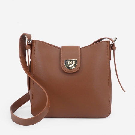 Vegan Leather Women Crossbody Bucket Bag