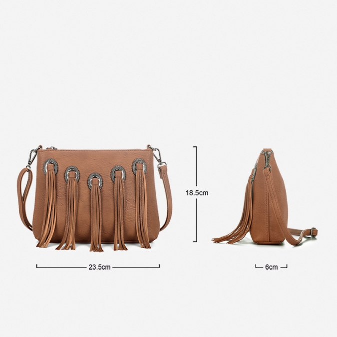 2020 Vintage Tassel Design Cross-body Bag 